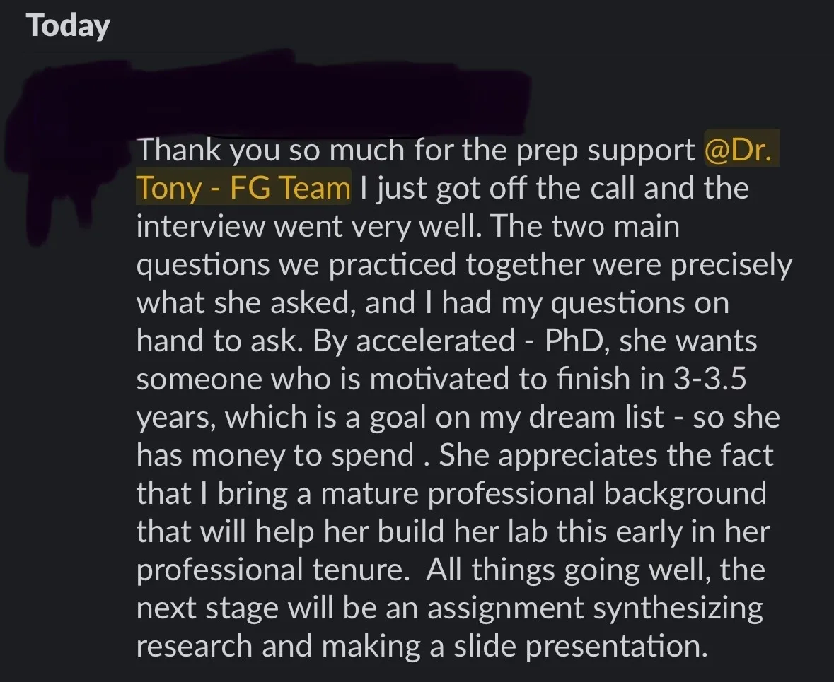 Client win: iowa informal interview
